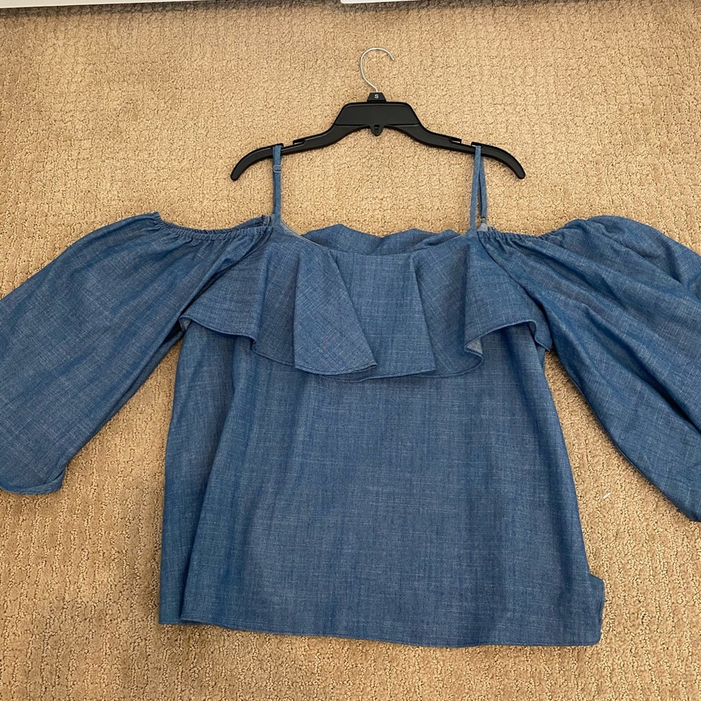 Blue off the shoulder top